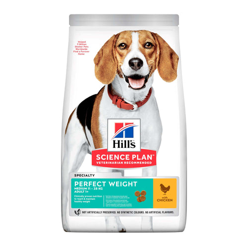 HILL's Canine Medium Perfect Weight s piletinom, 12kg