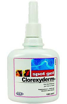 ICF Clorexiderm spot gel plavi gel za eksudativne dermatitise i otitise, 100ml