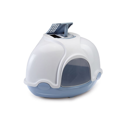 IMAC WC za macke GINGER kutni zatvoreni, plavi, 50x50x44,5cm 