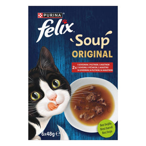 FELIX Juha za macke Multipack, s govedinom/piletinom/janjetinom, 6x48g