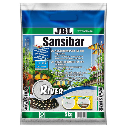 JBL Podloga Sansibar Rjecna, pijesak za akvarij svjetli s crnim, 0,4-1,4mm