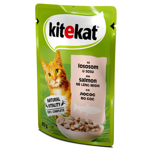 KITEKAT Vrecica s lososom, u umaku, 85g