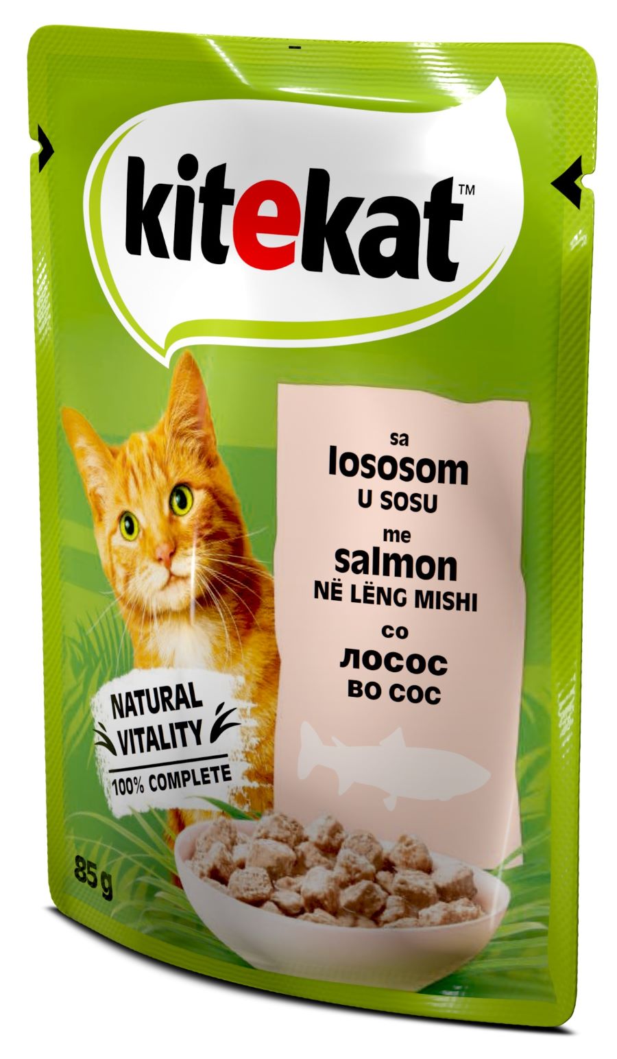 KITEKAT Vrecica s lososom, u umaku, 85g