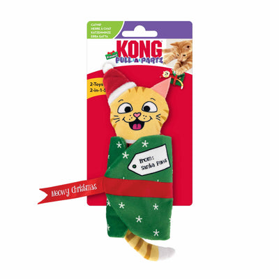 KONG Igracka za macke Holiday Pull-A-Partz Present, catnip, 3,81x5,08x13,97cm