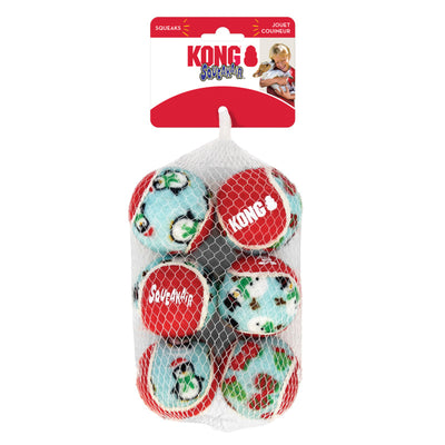 KONG Igracka za pse  Holiday Squeak Air Balls M, 6kom, 6,35x6,35x6,35cm