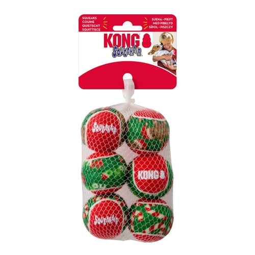 KONG igracka za pse Holiday SqueakAir Balls 6-kom, S, 5x5x5cm