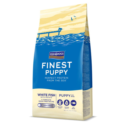 FISH4DOGS Finest PUPPY Large, bijela riba/krumpir, bez zitarica, veliki briketi