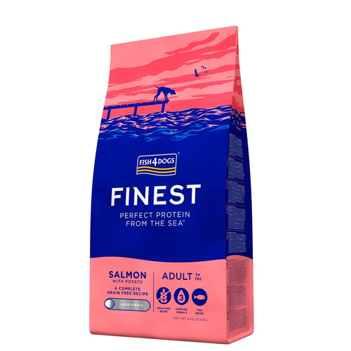 FISH4DOGS Finest Small, losos/krumpir, bez zitarica, veliki briketi