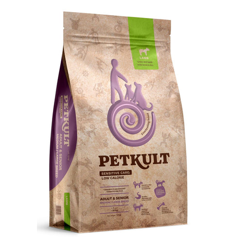 PETKULT Sensitive Low Calorie Adult&Senior Janjetina sa smeđom rizom, M/L, 12kg