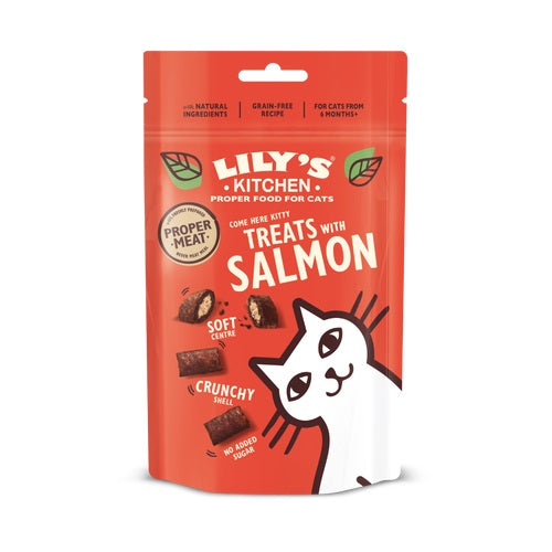 LILY'S KITCHEN Salmon Treats, jastucici s lososom, bez zitarica, 60g