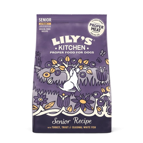 LILY'S KITCHEN Senior, s puretinom, pastrvom i bijelom ribom, bez zitarica
