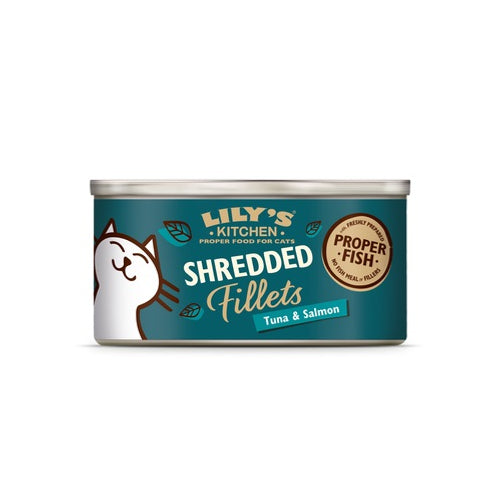 LILY'S KITCHEN Shredded, fileti tunjevine s lososom u umaku, 70g