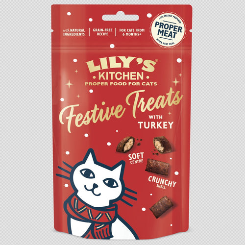 LILY'S KITCHEN Turkey Pillow Treats, s puretinom, 60g
