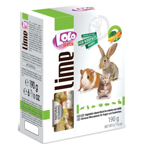 LOLO PETS Mineralni kamen s povrcem za glodavce i kunice, 190g