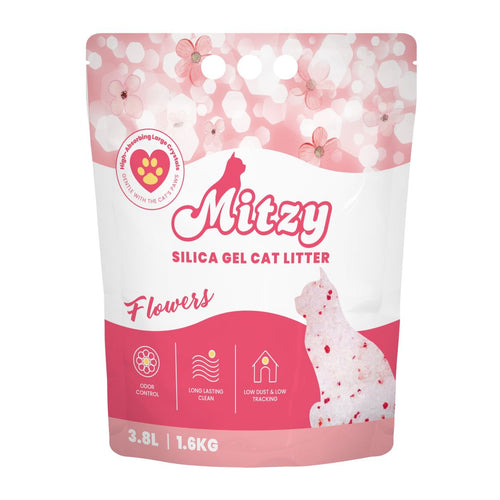 MITZY Silikatni pijesak za macke Flowers, upijajuci, 3,8 L