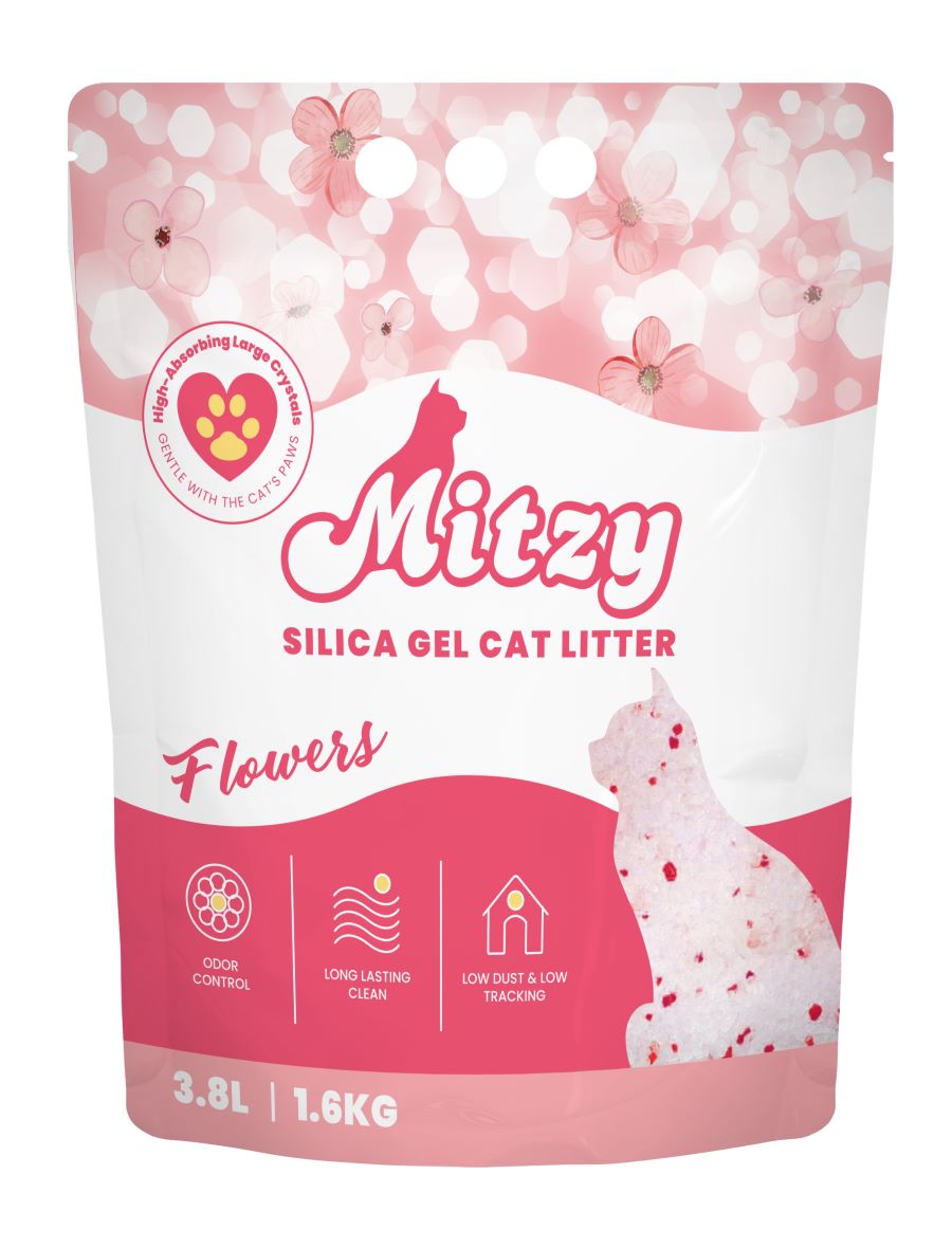 MITZY Silikatni pijesak za macke Flowers, upijajuci, 3,8 L