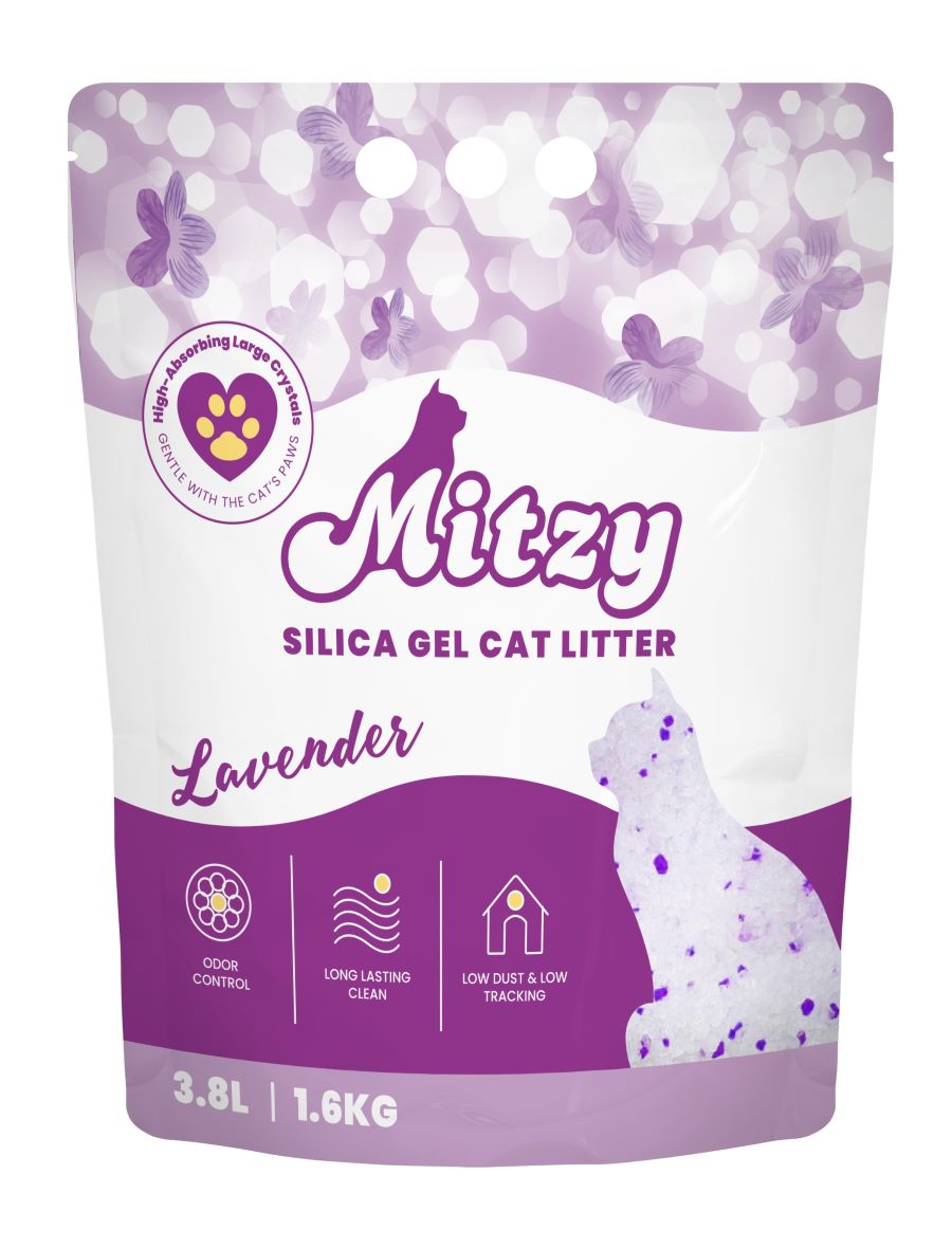 MITZY Silikatni pijesak za macke Lavander, upijajuci, 3,8 L