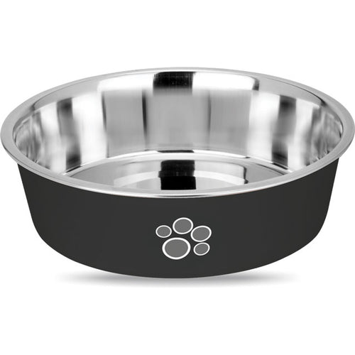MR. PET Zdjelica Bonney Circle Paw, inox, protuklizna, crna, 850ml