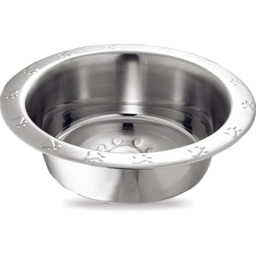 MR. PET Zdjelica Paw, inox, sa sirokim rubom i motivom sape