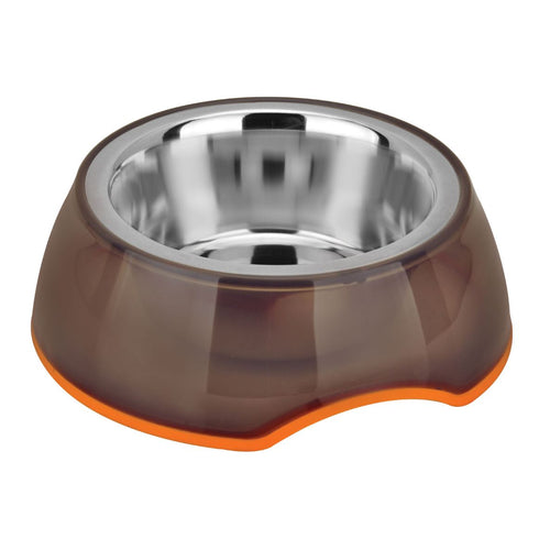 MR. PET Zdjelica Pellucid, prozirna, inox, protuklizna, smeđa, 400ml