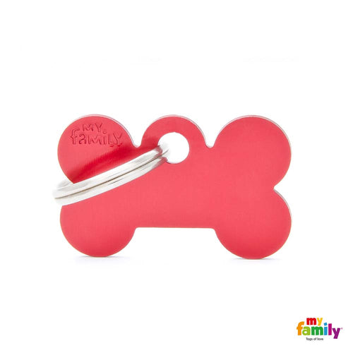 MYFAMILY Basic Plocica za graviranje  Kost S, aluminij, 3x1,9cm, crvena