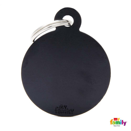 MYFAMILY Basic Plocica za graviranje  Krug, aluminij, crna