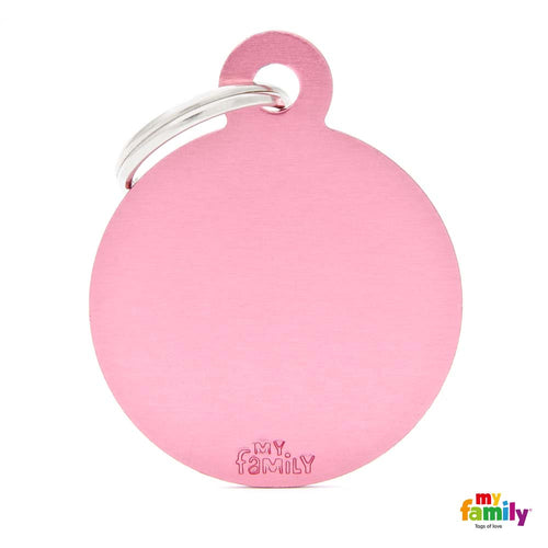 MYFAMILY Basic Plocica za graviranje  Krug, aluminij, roza