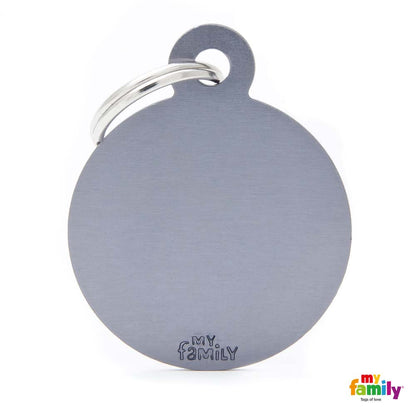 MYFAMILY Basic Plocica za graviranje  Krug, aluminij, siva