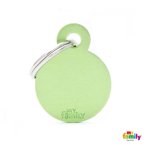 MYFAMILY Basic Plocica za graviranje  Krug S, aluminij, 2,15x2,85cm, zelena
