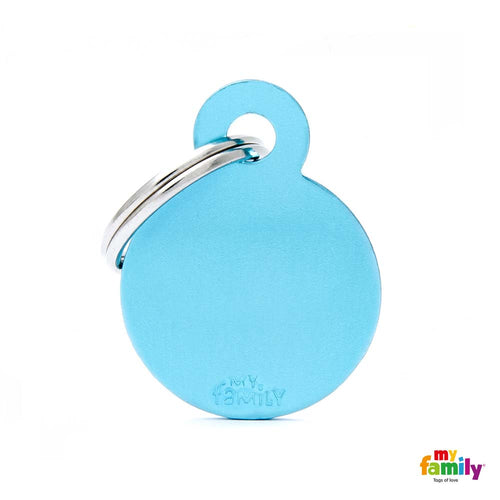 MYFAMILY Basic Plocica za graviranje  Krug S, aluminij, 2,15x2,8cm, svij. plava