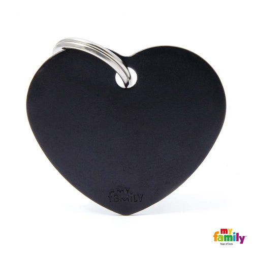 MYFAMILY Basic Plocica za graviranje  Srce, aluminij, crna