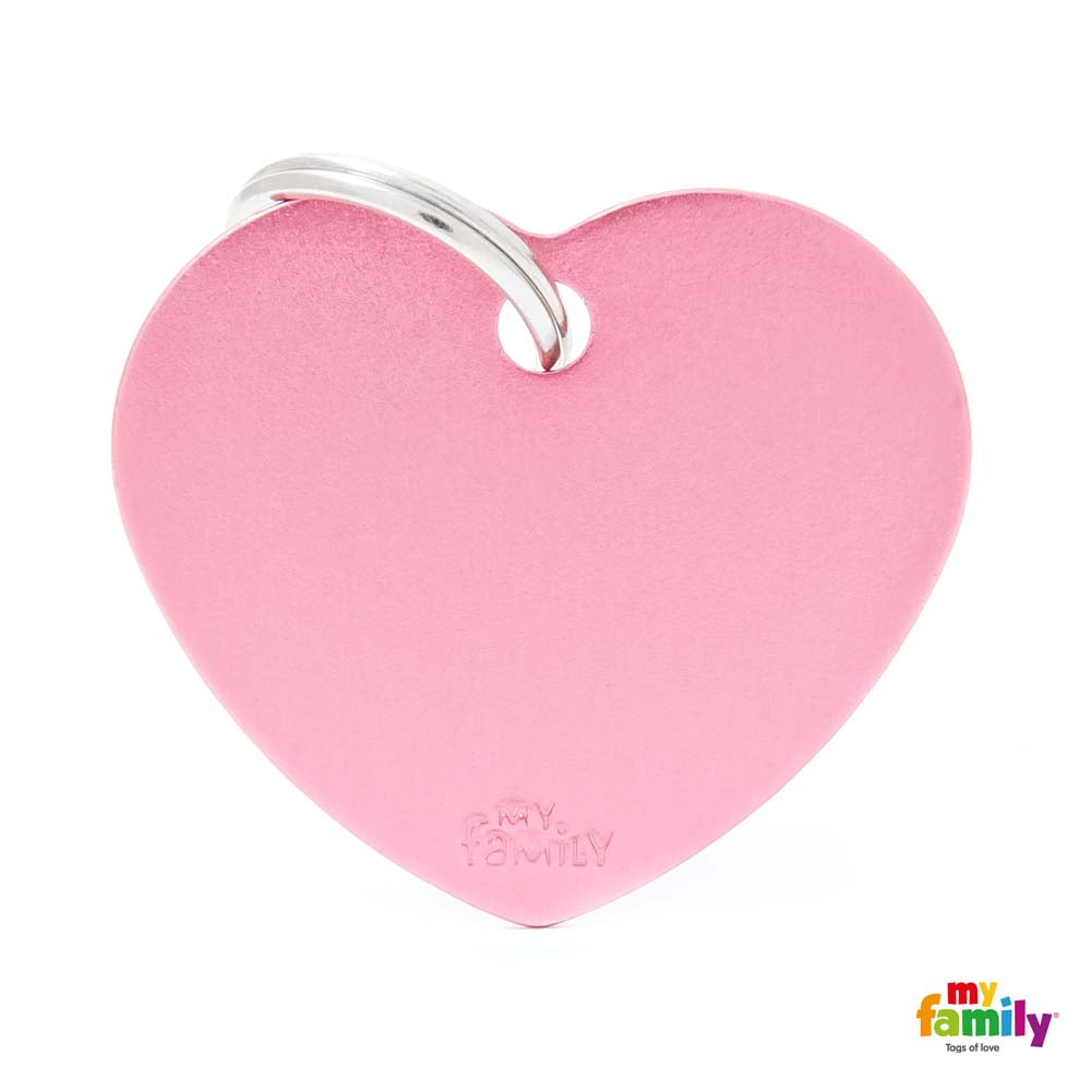 MYFAMILY Basic Plocica za graviranje  Srce, aluminij, ruzicasta