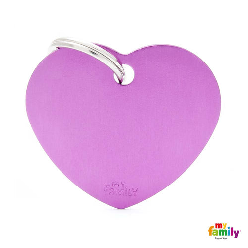 MYFAMILY Basic Plocica za graviranje  Srce L, aluminij, 3,76x3,1cm, ljubicasta