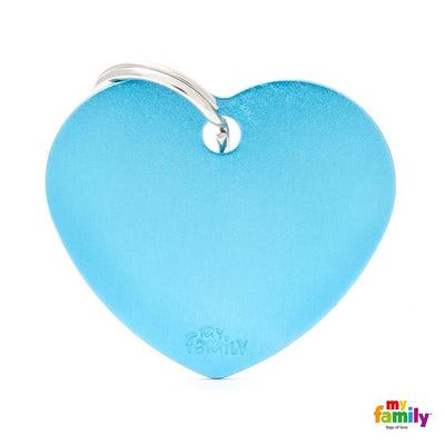 MYFAMILY Basic Plocica za graviranje  Srce L, aluminij, 3,76x3,1cm, svij. plava