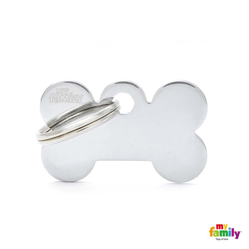 MYFAMILY Basic Plocica za graviranje Basic Kost S, mesing, 3x1,9cm, kromirana