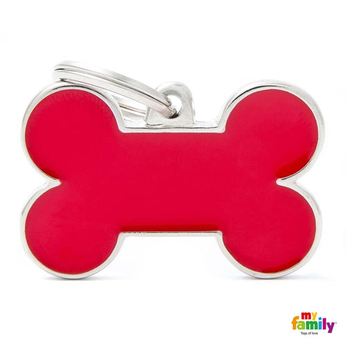 MYFAMILY Basic Plocica za graviranje Handmade Kost L, 3,8x2,5cm, crvena