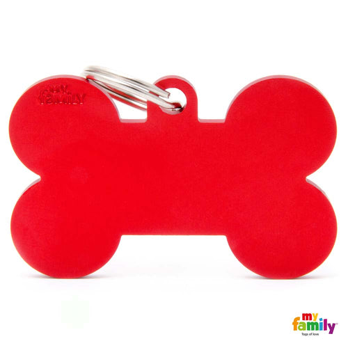MYFAMILY Basic Plocica za graviranje Kost  XL, aluminij, 4,8x3,15cm, crvena