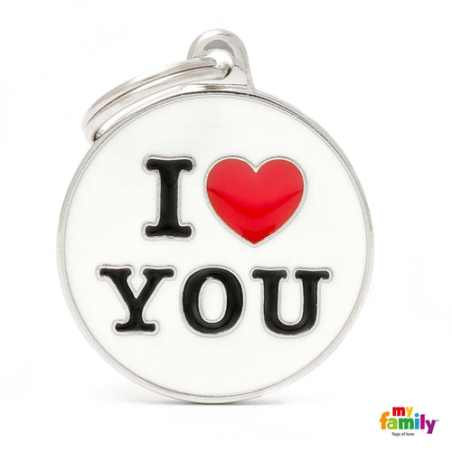 MYFAMILY Charms Plocica za graviranje I LOVE YOU, 3,17x3,93cm