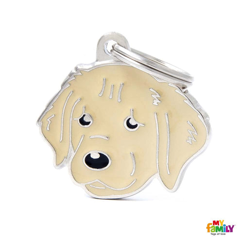 MYFAMILY Friends Plocica za graviranje Labrador Retriver zlatni, 3,3x2,5cm