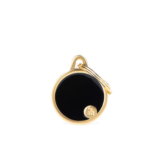 MYFAMILY Satin Gold Handmade Plocica za graviranje Krug, crna