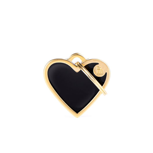 MYFAMILY Satin Gold Handmade Plocica za graviranje Srce, crna