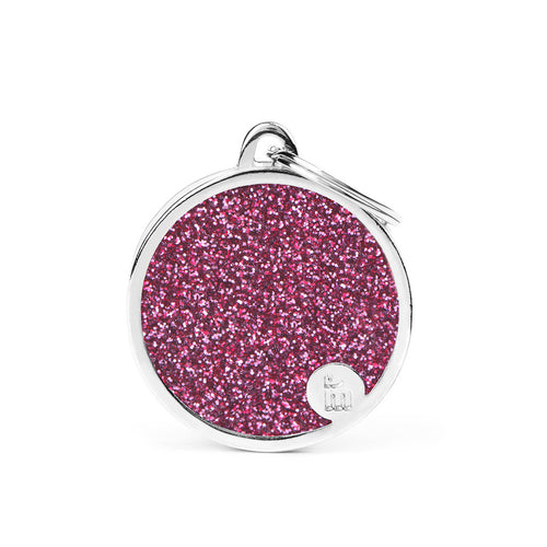MYFAMILY Shine Plocica za graviranje Krug L, 3,2x3,7cm, roza