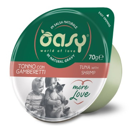 OASY More Love, posudica za macke, tunjevina s racicima u umaku, 70g