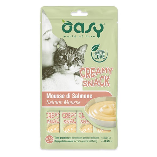 OASY Snack Cat, kremasta poslastica sa okusom lososa, 4X15gr