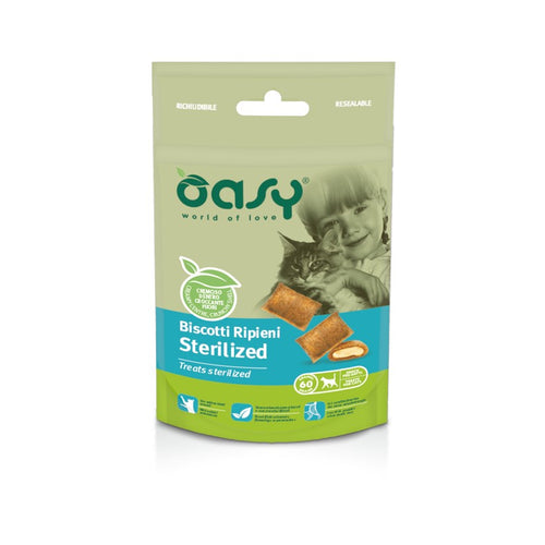 OASY Snack Cat hrskava punjena poslastica za sterilizirane macke 60 gr
