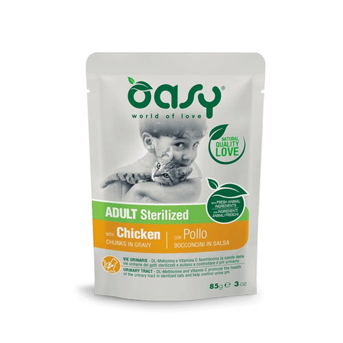 OASY Vrecica za sterilizirane macke, komadici s piletinom u umaku, 85g