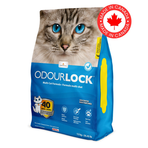 ODOURLOCK Unscented, grudajuci mineralni pijesak za macke, bezmirisni, 12kg