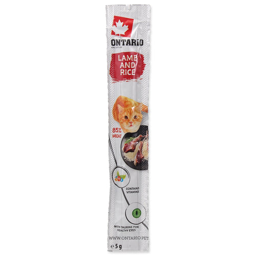 ONTARIO Cat Sticks, mesni stapic s janjetinom i rizom, 5g