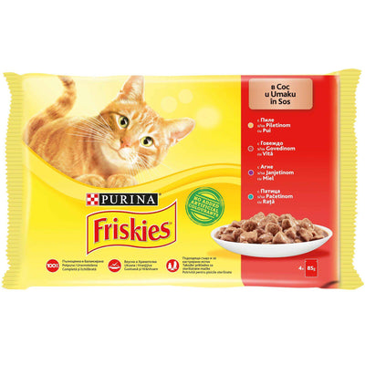 FRISKIES Cat Multipack, piletina/govedina/janjetina/pacetina, 4x85g