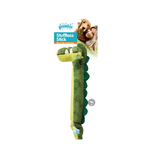 PAWISE Igracka za pse Stuffless Stick Krokodil, plis, 40cm